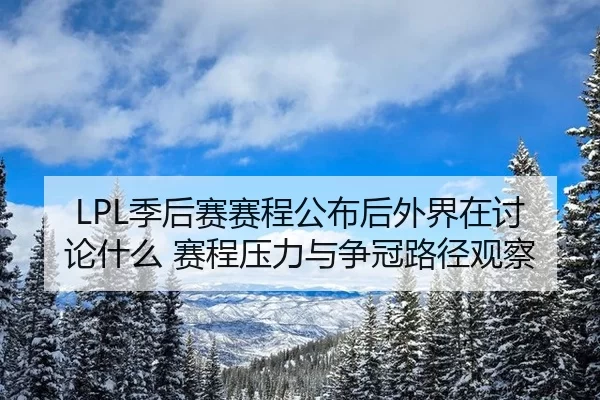 LPL季后赛赛程公布后外界在讨论什么 赛程压力与争冠路径观察